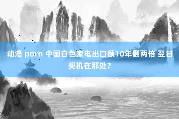 动漫 porn 中国白色家电出口额10年翻两倍 翌日契机在那处？