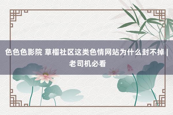 色色色影院 草榴社区这类色情网站为什么封不掉 | 老司机必看